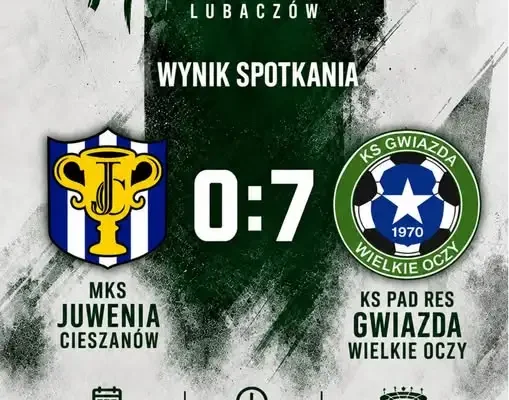 Gwiazda Wielkie Oczy rozgromiła Juwenię Cieszanów 7:0 i wskoczyła na fotel lidera