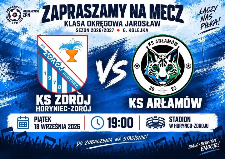 KS Zdrój Horyniec-Zdrój podejmie KS Arłamów w 6. kolejce