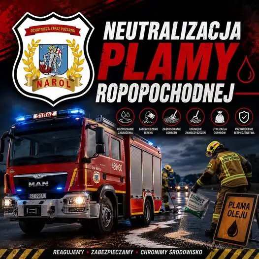 Plama ropopochodna w Łukawicy – akcja strażaków z OSP Narol