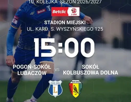 Pogoń-Sokół Lubaczów zagra z Sokołem Kolbuszowa Dolna. Mecz już w sobotę