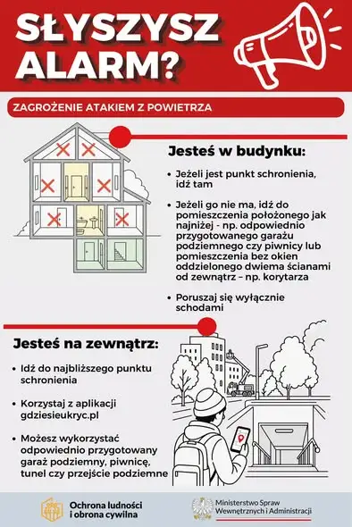 Alert RCB i syreny alarmowe – MSWiA przypomina zasady bezpieczeństwa