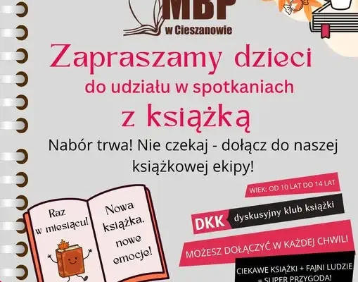 Dziecięcy Dyskusyjny Klub Książki w Cieszanowie – trwa nabór