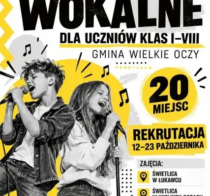 Bezpłatne zajęcia taneczne i wokalne dla dzieci z Gminy Wielkie Oczy – rekrutacja od 12 października