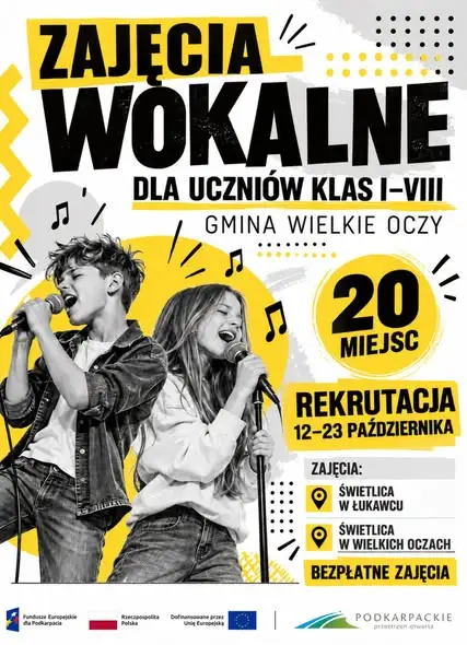 Bezpłatne zajęcia taneczne i wokalne dla dzieci z Gminy Wielkie Oczy – rekrutacja od 12 października