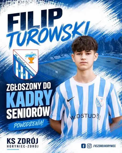 Filip Turowski, 15-letni pomocnik, w kadrze seniorów KS Zdrój