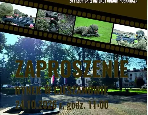 Przysięga wojskowa 20. Przemyskiej Brygady Obrony Pogranicza na Rynku w Cieszanowie