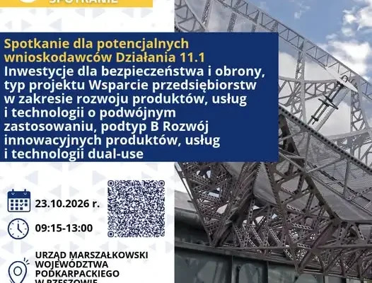 Bezpłatne spotkanie o funduszach na innowacje dual-use w Rzeszowie