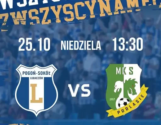 Pogoń-Sokół Lubaczów podejmie Podlasie Biała Podlaska. Bilety od 15 zł
