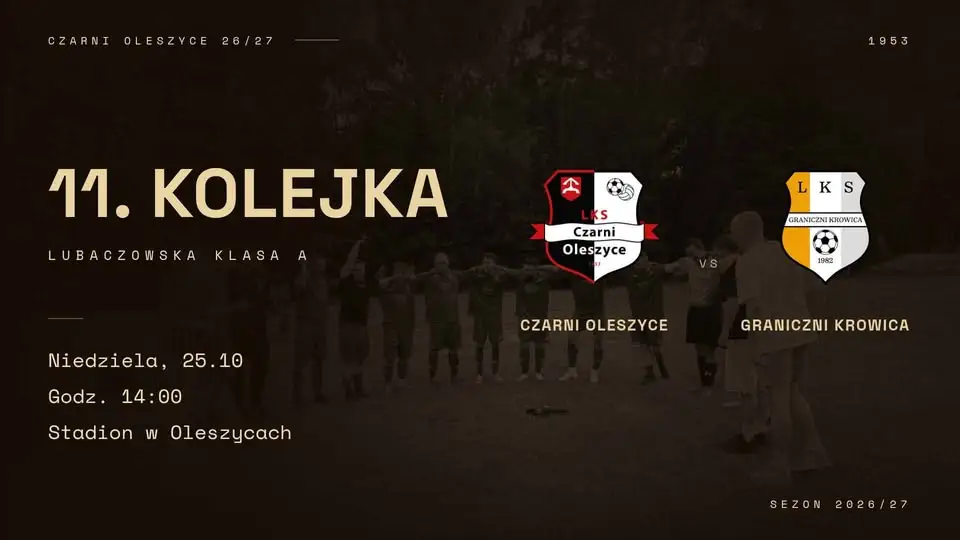 Czarni Oleszyce zagrają z Granicznymi Krowica – 11. kolejka lubaczowskiej klasy A