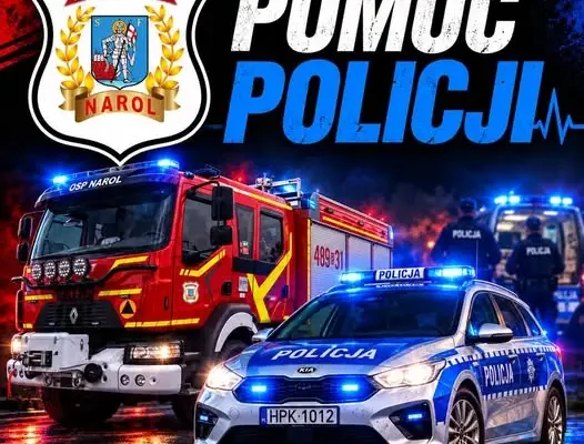 Nocna akcja strażaków z Narola: pomoc policji przy ul. Józefowskiej