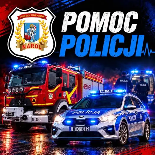 Nocna akcja strażaków z Narola: pomoc policji przy ul. Józefowskiej